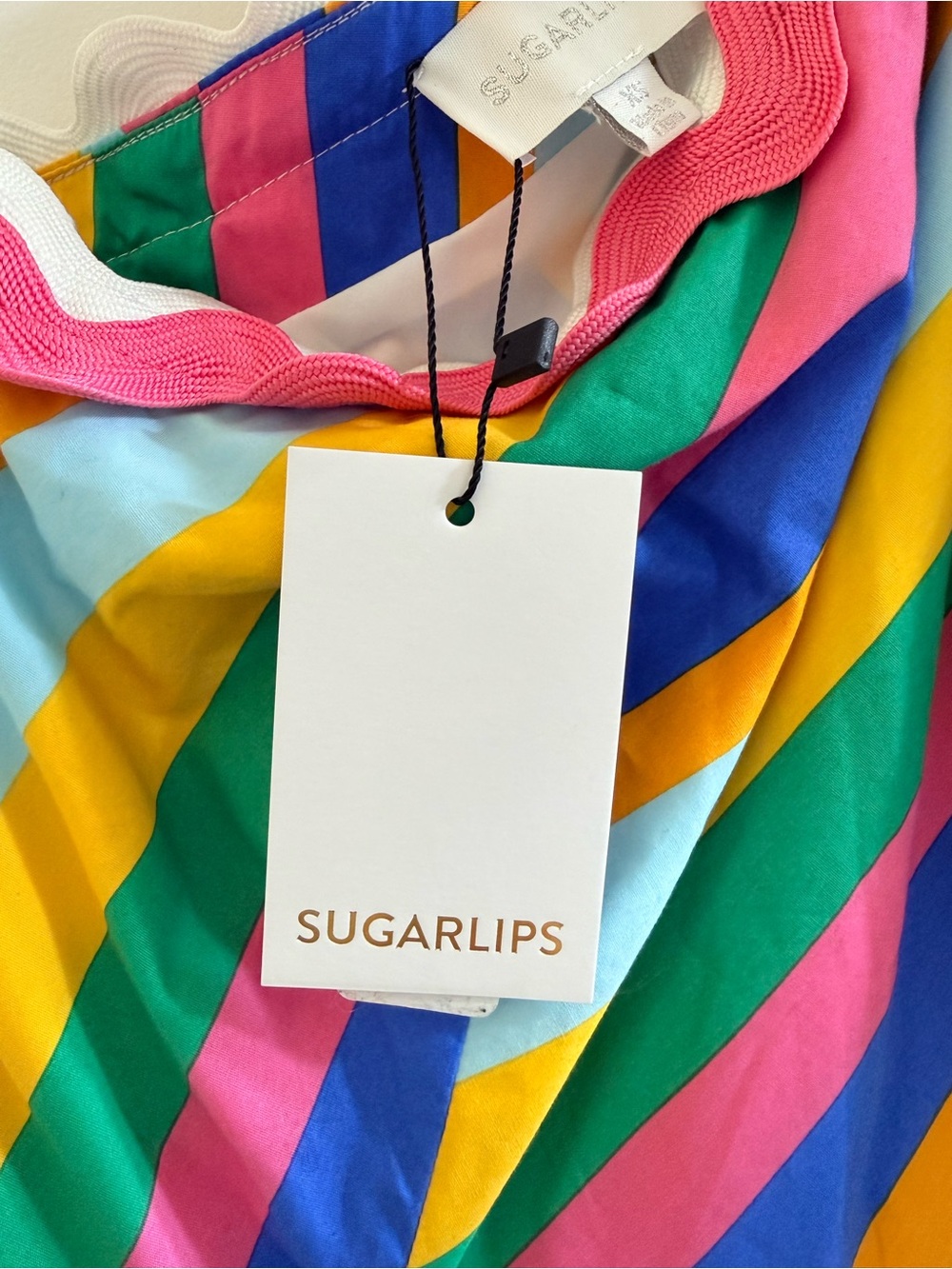 Sugarlips Multicolor Stripe One Shoulder Ruffle Tiered Mini Dress - Size XS NWT - Picture 7 of 15